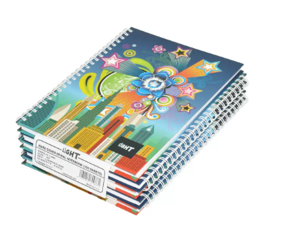 5-Piece Light Spiral Hard Cover Notebook, Single Ruled, (100 Sheets), A5 Size - LINBSA51608