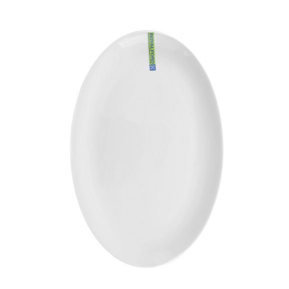 Royalford Oval Plate - Porcelain - White - 14 INCH