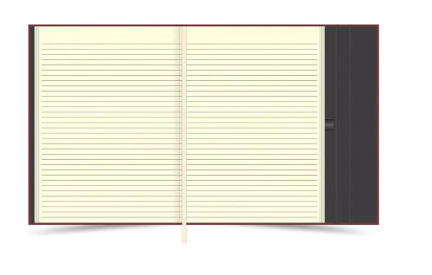 FIS Magnetic Folder Italian PU Cover with Writing Pad, Ivory Paper, A4 Size, Single Ruled 96 Sheets with Gift Box, Maroon Color - FSMFEXNBA4MR