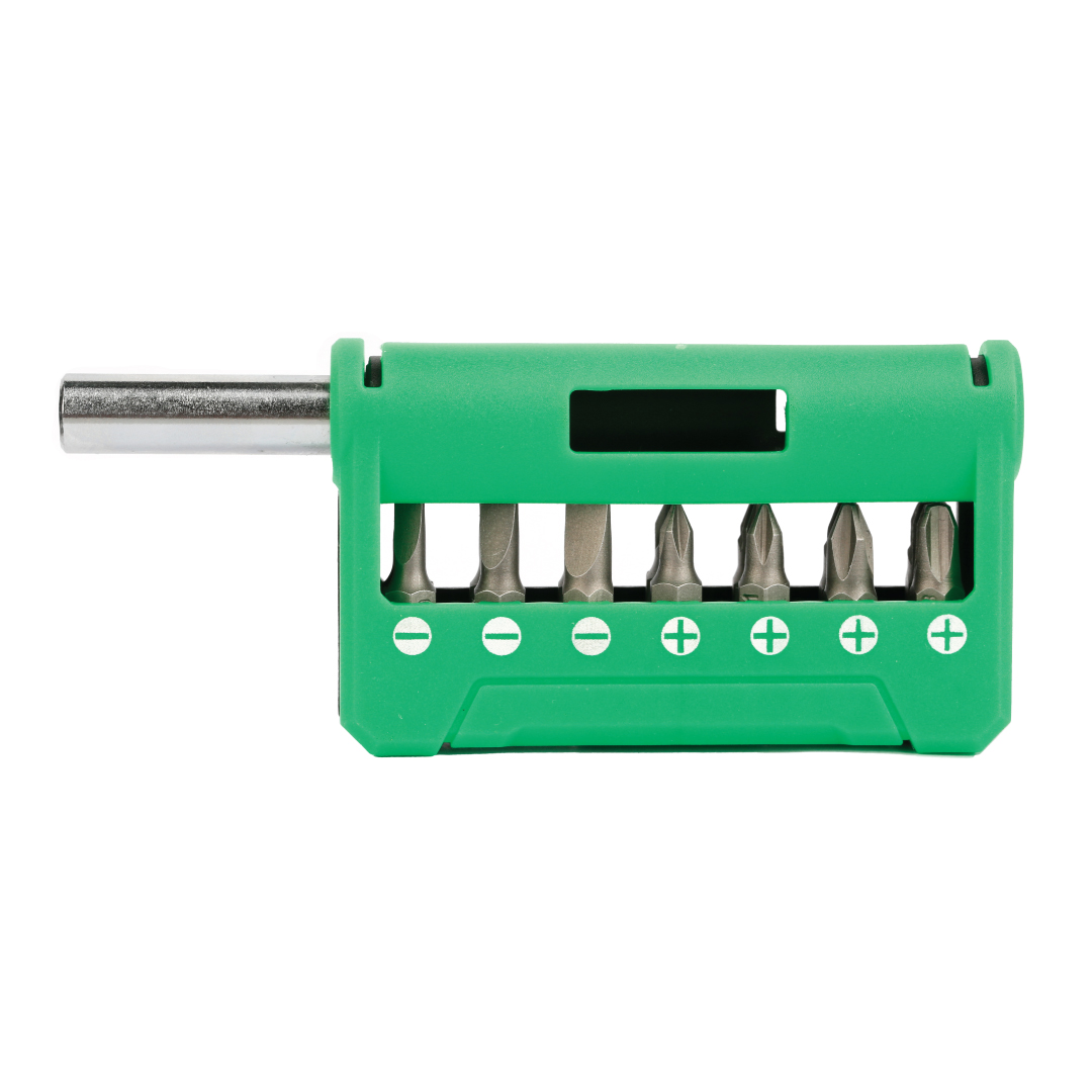 Screw Driver Set 15 Pcs, 1 Pc Magnetic Holder, 14 Pcs Bits (+ &-)