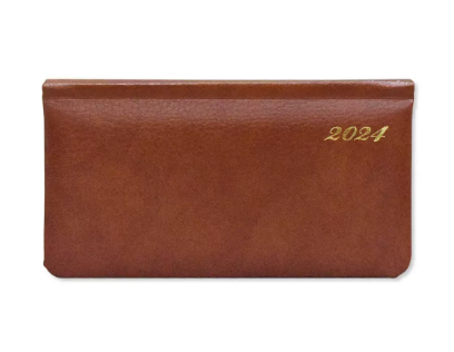 Fis 2024 Slim Diary Bonded Leather English 1Sides Padded Brown -FSDI52EGB24BR