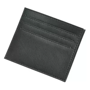 FIS Italian PU Soft Cover Stiched Slim Wallet Polyurethane For Unisex, Two Side open 6 ID Card Pockets, Size 8 x 10.5 cm, Black Colour - FSPQSW11