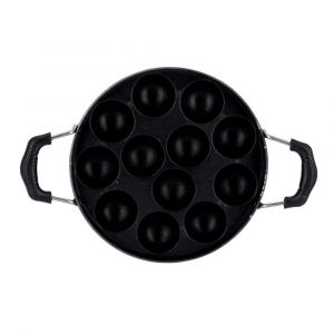 Royalford 3 Layer Coating Strong Body 12 Pits Non Stick Panniyarakal - Cast Iron - Blue