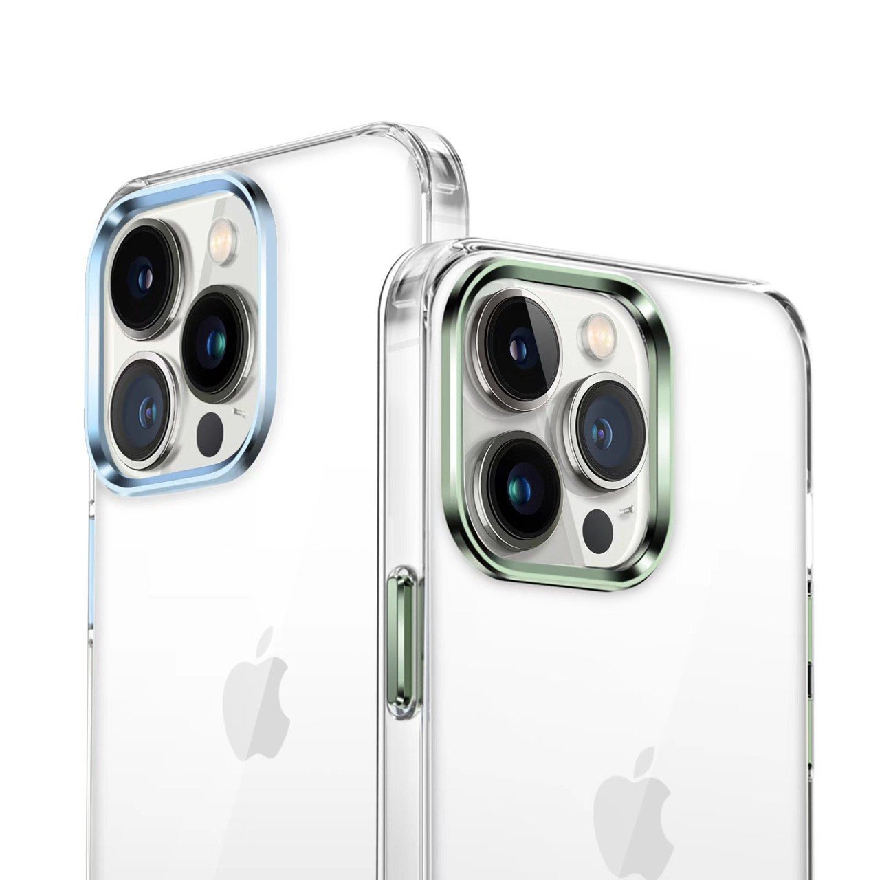 Green Metallic Frame TPU Transparent Case for iPhone 13 Pro Max ( 6.7" ) - Assorted colour