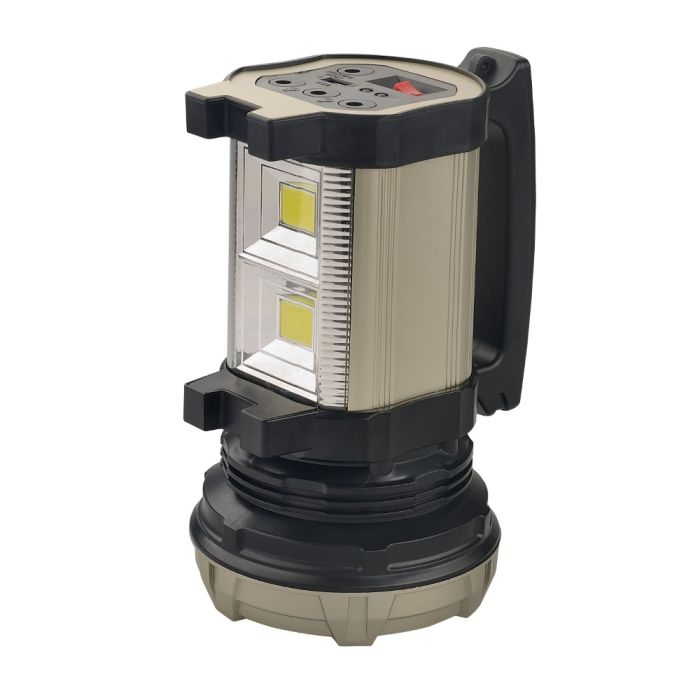 Geepas Rechargeable Search Light With Lantern - 10 Hours Working Lantern & 12 Hours Torch | Switch Control USB Charging Output | Ideal For Camping, Emergency Use