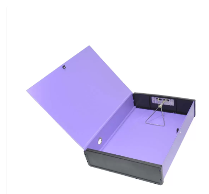 FIS Colored PP Rigid Box File Violet Color with Black Plastic Sides, 210 x 330 mm - FSBFRIGIDPPVIO