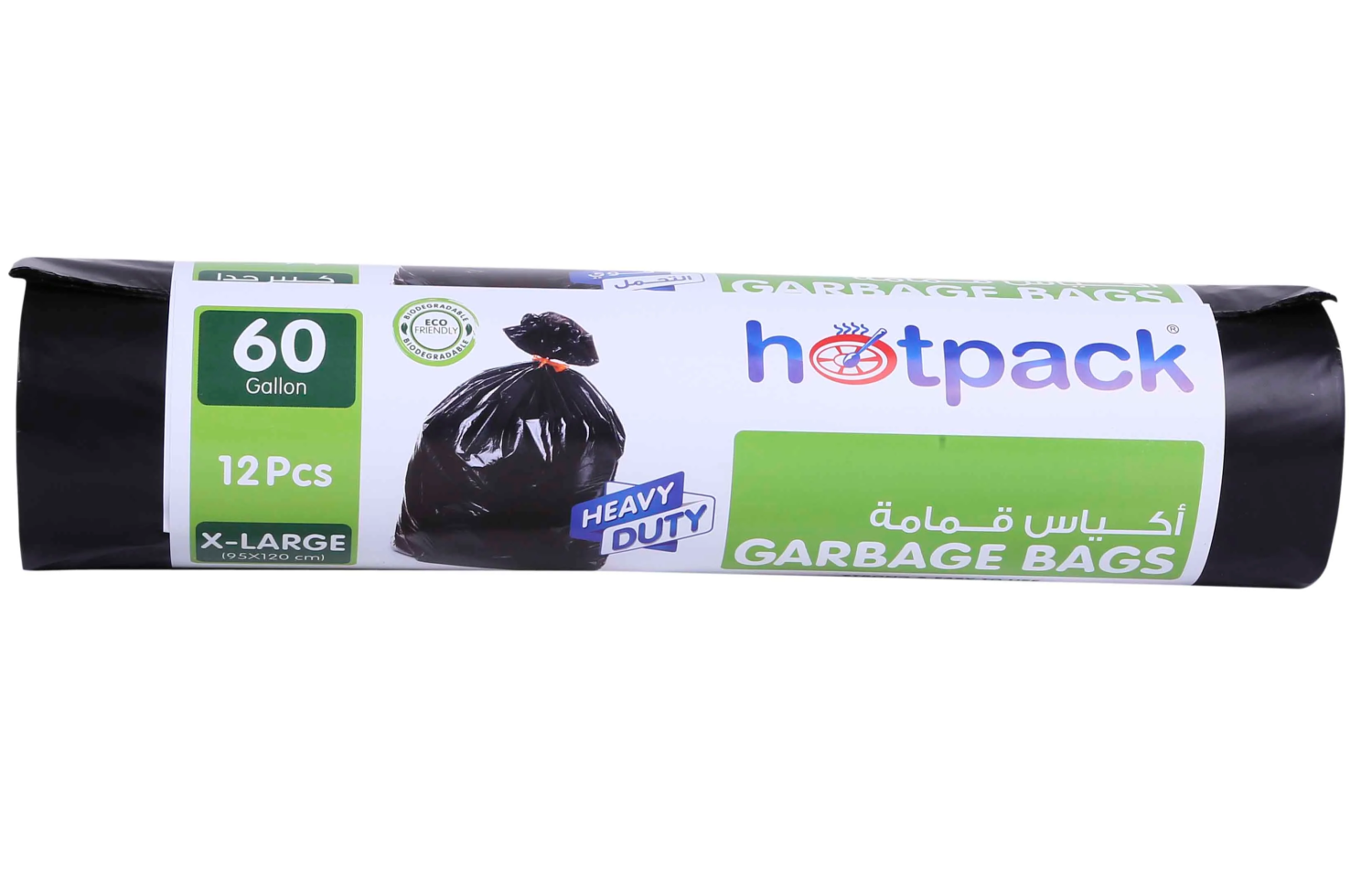 Twin Pack Heavy Duty Garbage Roll Black 95x120cm 60 Gallon 24 Pieces