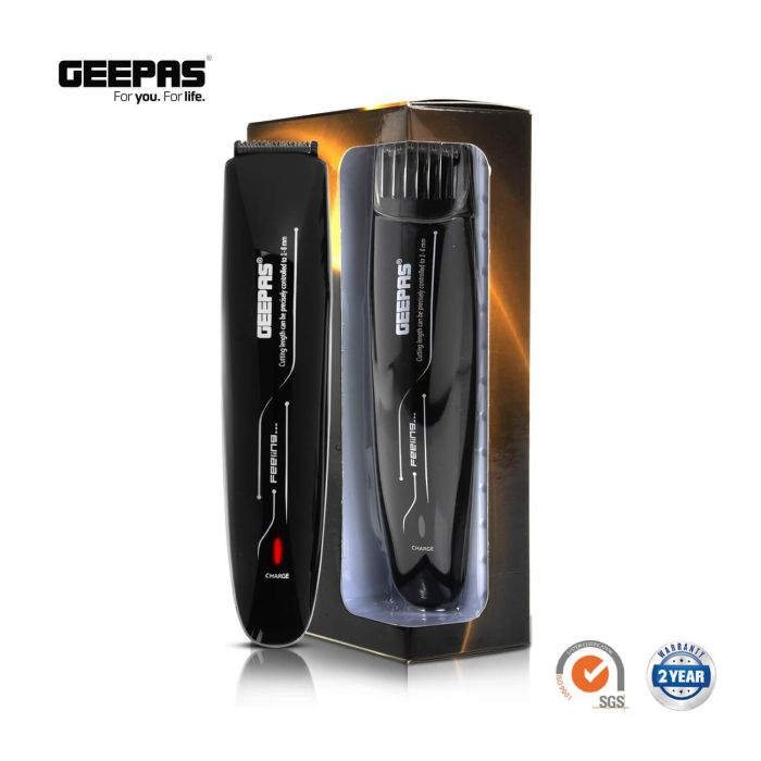 Geepas GTR56020UK Men Beard Stubble Trimmer | Professional Cordless Electric Rechargeable Grooming Body Hair Shaver With Adjustable Comb | Precision Blades For Adults, Barber, Men, Kids - 2 Years Warr