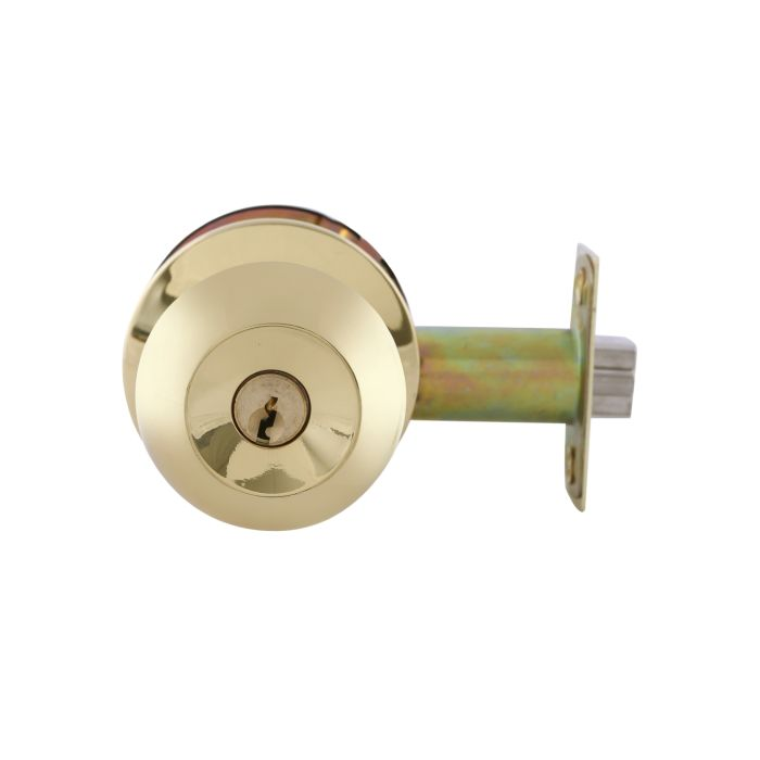 Geepas Stainless Steel Cylindrical Lock Gold Plated - Security Lock | 53mm 304 Stainless Steel Knobs With Latch Bolt, Stricker & Screws With 3 Brass Keys | Ideal For Bedroom, Bathroom And More | 2 Yea