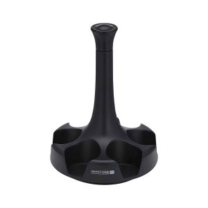 Royalford Spice Rack Set - Glass, Plastic - Black - 100ML X 6 Jars