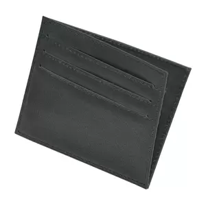 FIS Italian PU Soft Cover Stiched Slim Wallet Polyurethane For Unisex, Two Side open 6 ID Card Pockets, Size 8 x 10.5 cm, Black Colour - FSPQSW11