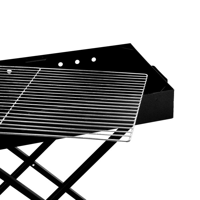 Barbeque Stand With Grill, Iron Construction, RF10367 | Patio, Garden Barbecue Grill With Foldable Design | Charcoal Kabab Smoker Grill For Outdoor Camping
