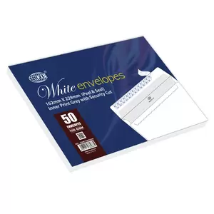 FIS Peel & Seal, Inner Print Grey, Security Cut, Pack of 50 Pcs. C5 (162 X 229 mm), 100 GSM - FSWE1026PSIG50