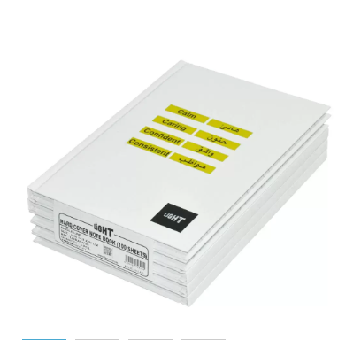 5-Piece Light Hard Cover Notebook, Single Ruled, (100 Sheets), A5 Size - LINBA51708