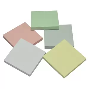 FIS Sticky Note Pads, 5 Assorted Pastel Colors, 500 Sheets, 3 x 3 Inch Size - FSPO335CP500
