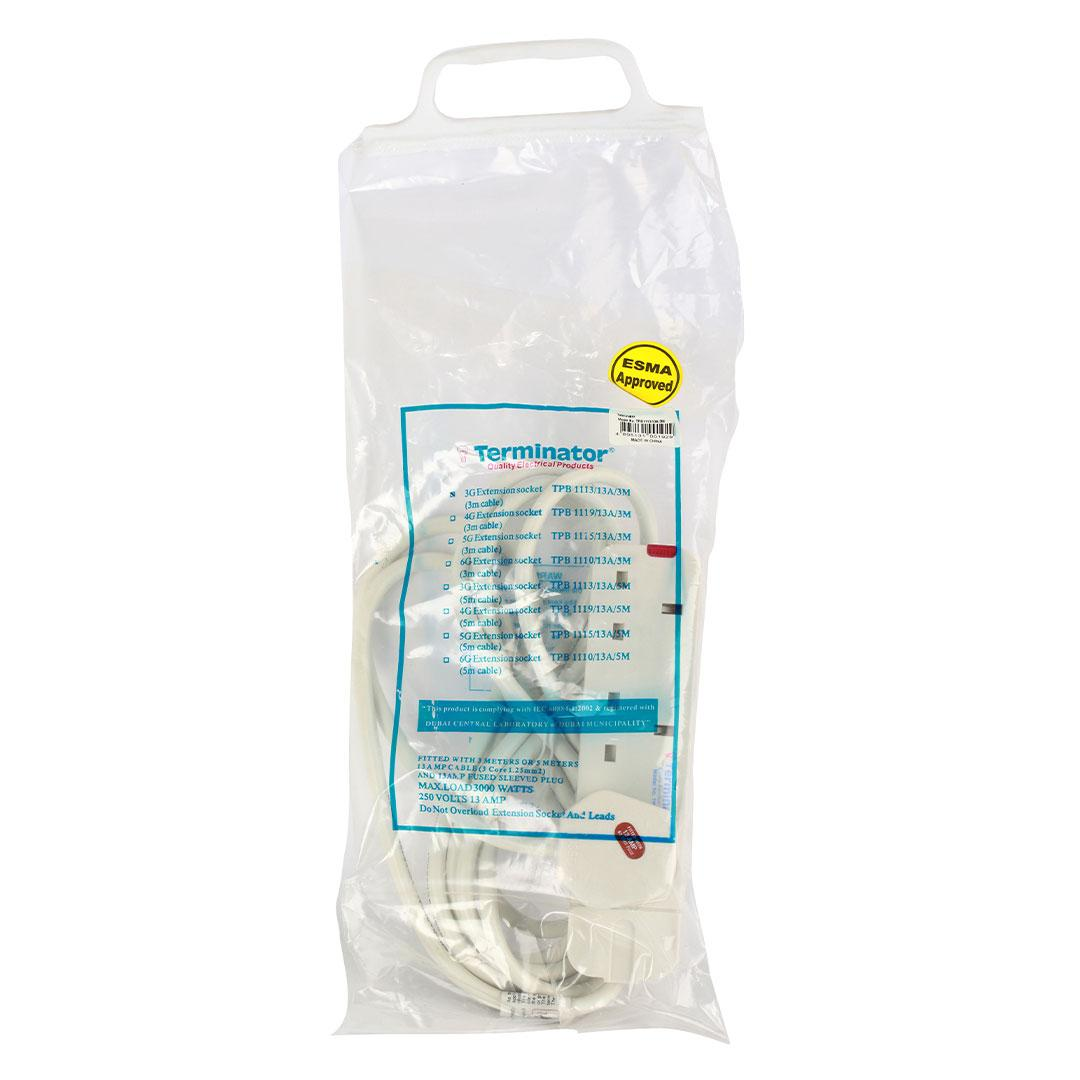 3 Way Power Extension Socket 3M Cable 13A