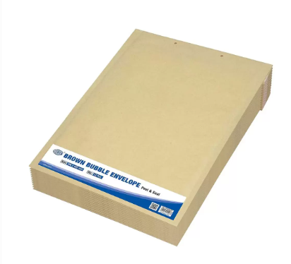FIS Brown Bubble Envelopes, Peel and Seal, Pack 12 Pieces, 300X445 mm Size - FSAE300445