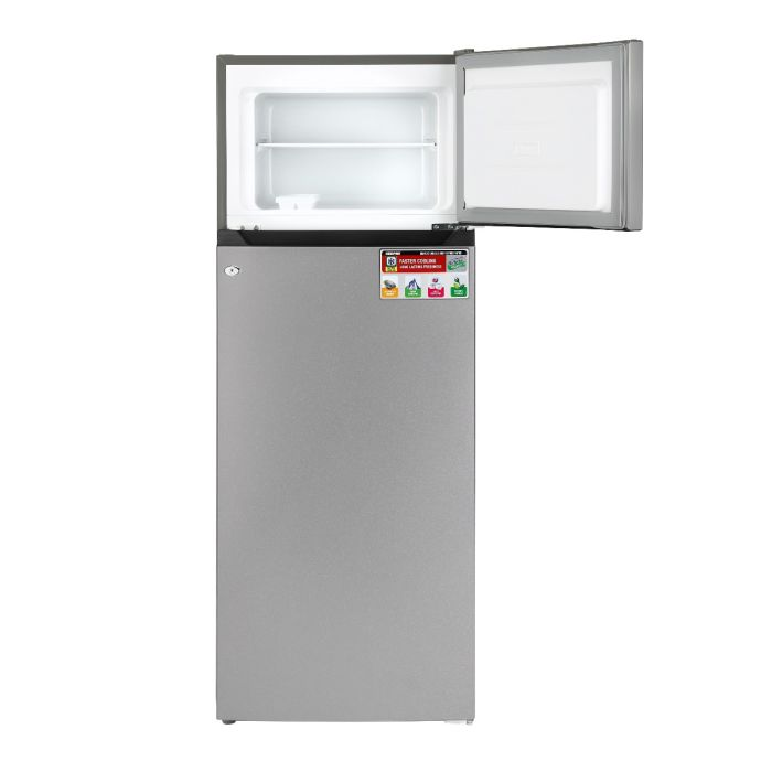 Geepas 240L Double Door Refrigerator - Free Standing Durable Double Door Refrigerator, Fast Cooling & Long-Lasting Freshness, Low Noise, Low Energy Consumption, Defrost Refrigerator