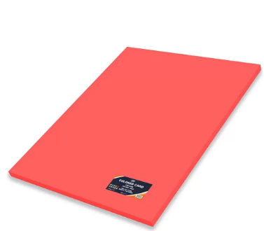 100-Piece FIS Coloured Card, Size 50 x 70cm,160GSM, Red - FSCH160250