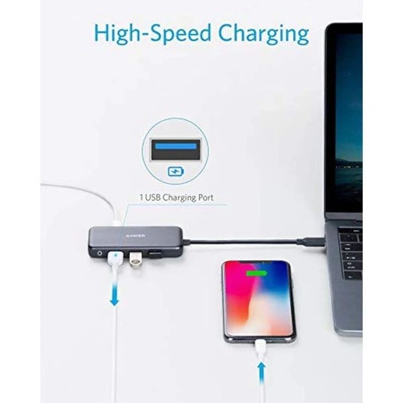 Anker Premium 4-in-1 USB-C Hub 1C 3A  Gray
