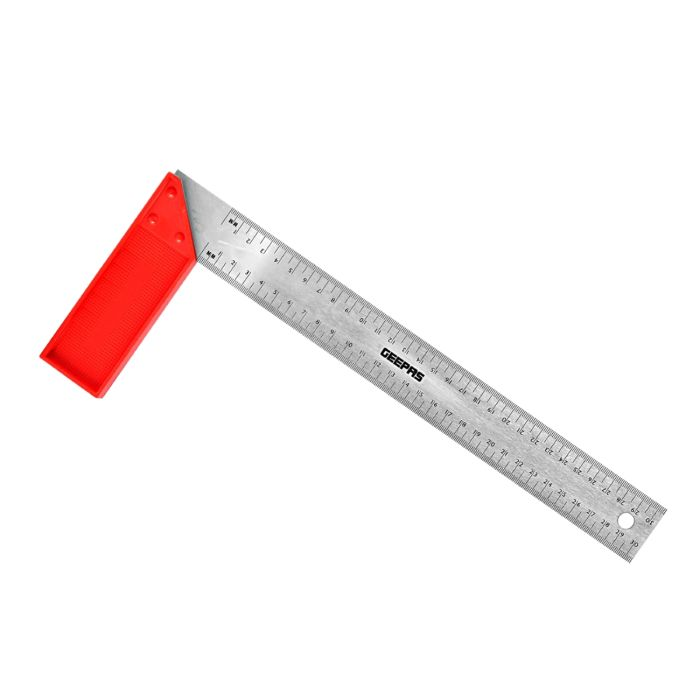 Geepas Try Square With Handle 12" - 90 Degree Angle Corner Ruler | Woodworking Square, Degree Double-Sided Angle Ruler Right Measuring Tool For Carpenters Engineer