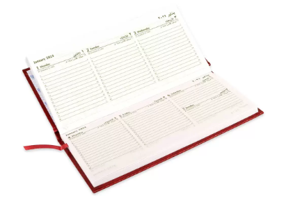 FIS 2024 Slim Arabic English Diary Vinyl Hard Cover Maroon -FSDI51AE24MR