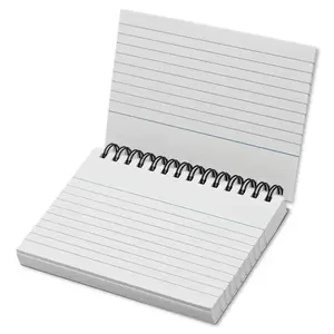 FIS Ruled Record Card 180 GSM 5X3 Inch Double Loop Spiral 50 Sheets White -FSIC53-180SPWH