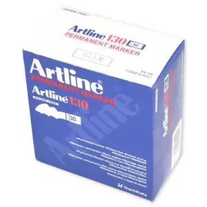 Artline Permanent Marker, Pack of 6 , Ek-130 30.0mm, Water Proof, Blue - ARMK130BL