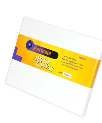 Artmate Stretched Canvases Back Stapled (280 GSM), 18x24cm Size - JIGNE09-1824