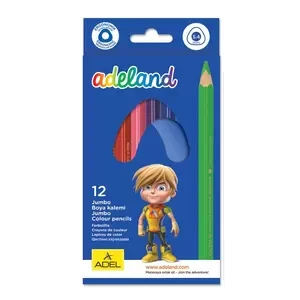 Adel Jumbo Trio Color Pencils Long, Pack of 12 Colors - ALCK2117510110
