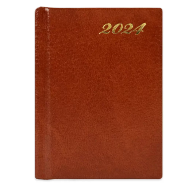FIS Bonded Leather Pocket Diary 2024 (English) Hard Cover Brown- FSDI10EB24BR