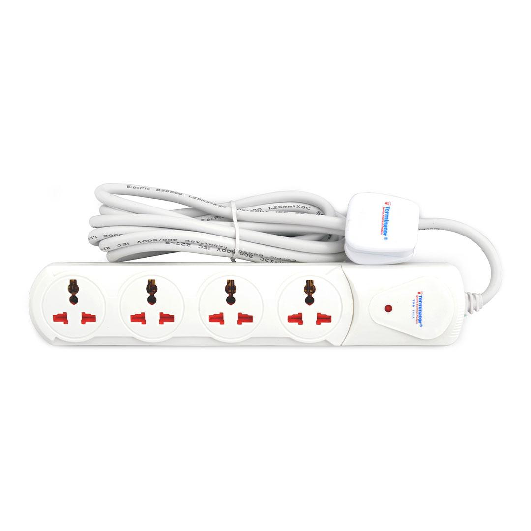4 Way Universal Power Extension Socket With Indicator 3M -13A Plug