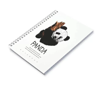 FIS Pack Of 5 Spiral Hard Cover Notebook, 96 Sheets A5 Panda Design 5 -FSNBSHCA596-PAN5