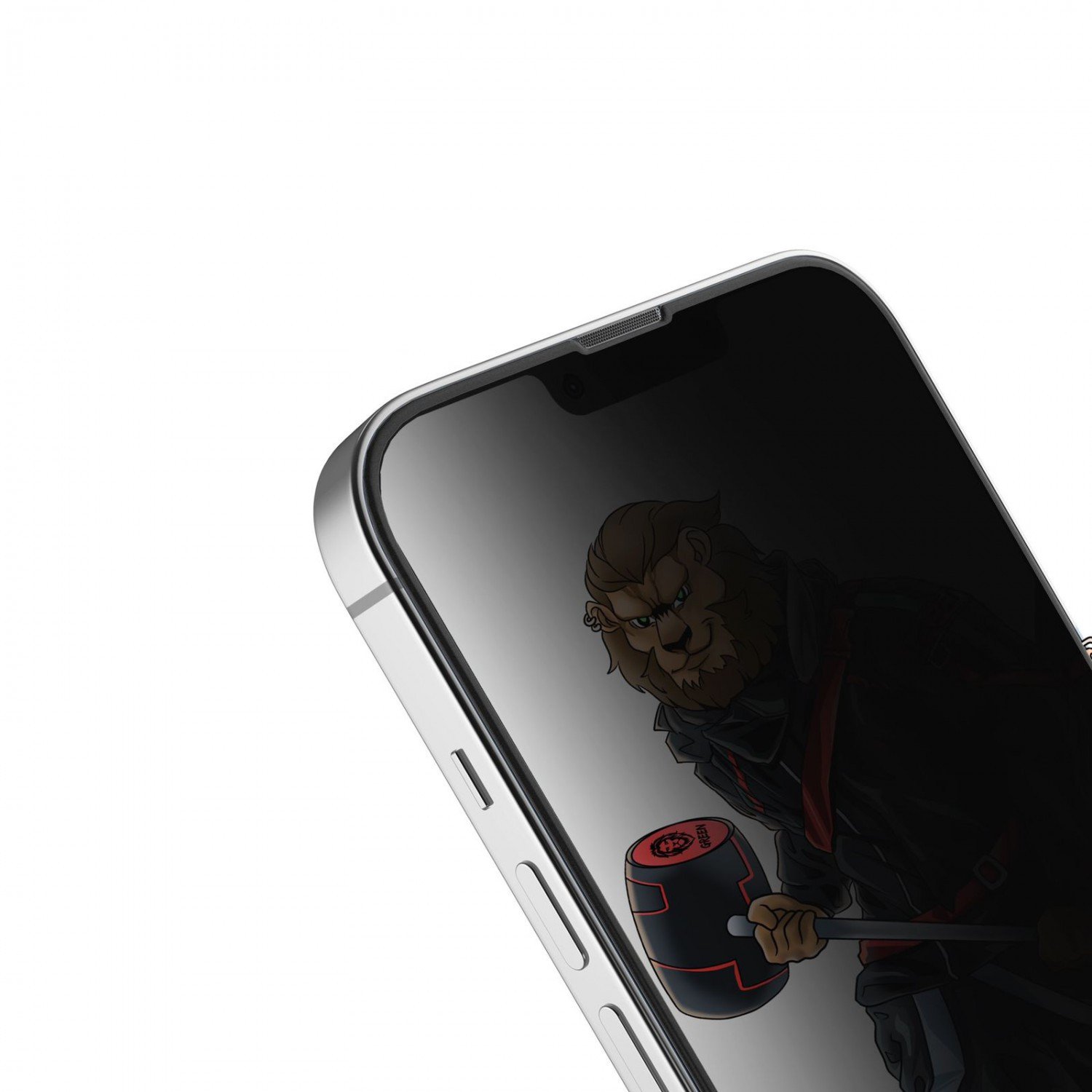 Green 3D Forte Privacy Glass Full Curved Screen Protector for iPhone 13 Pro Max ( 6.7" ) - Black