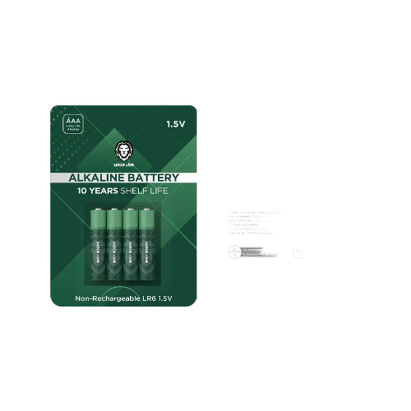 Green Lion Alkaline Battery AAA ( 4pcs/pack ) 271400mAh / 1.5V - Green