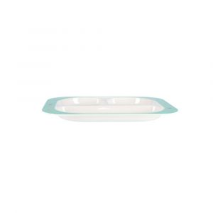 Royalford Melamine Ware 3 Section Rectangular Baby Plate - Melamine - Multicolour - 3 PART