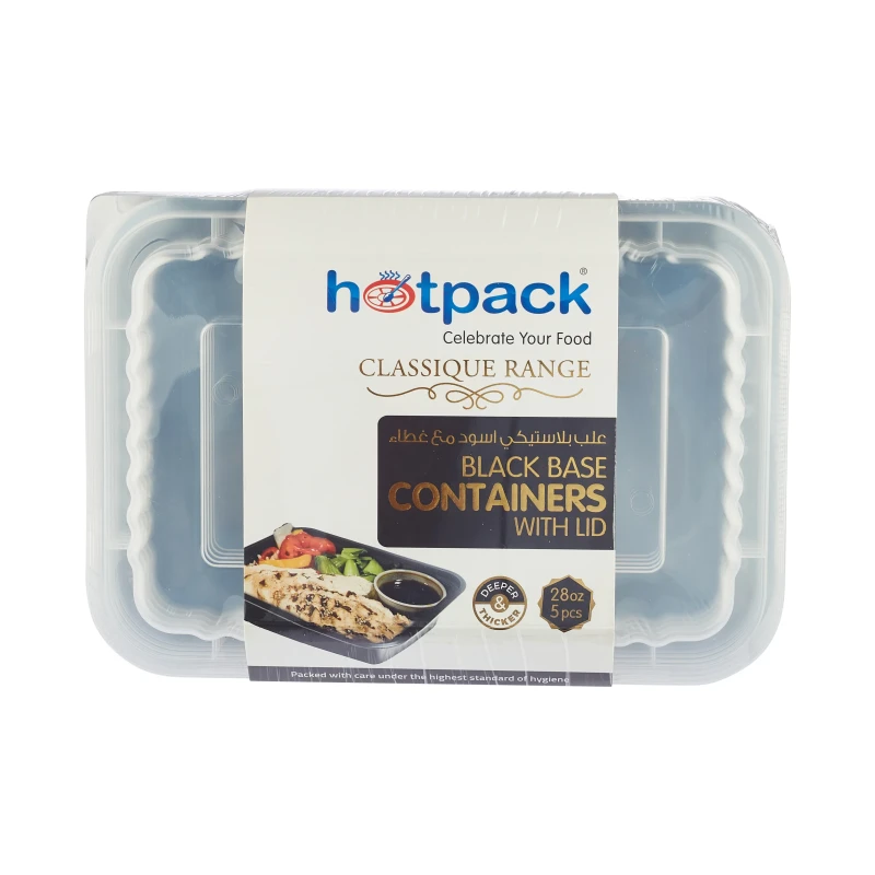 Rectangular Microwaveable Containers with Lid 28 Oz 5 Pieces