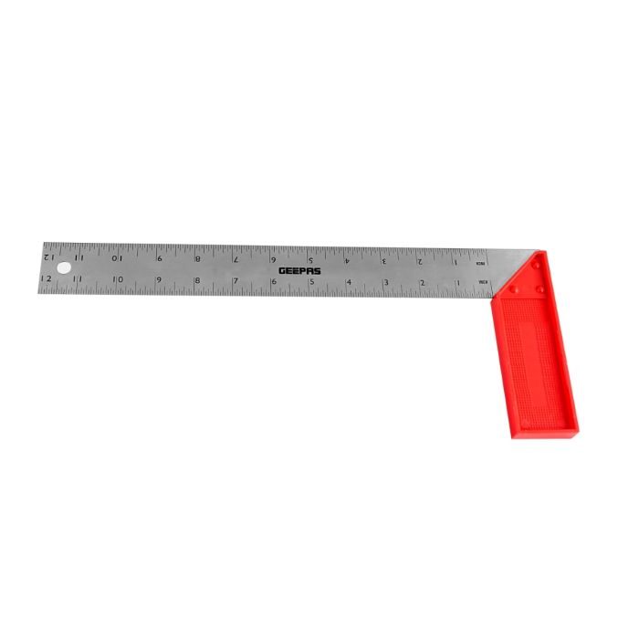 Geepas Try Square With Handle 12" - 90 Degree Angle Corner Ruler | Woodworking Square, Degree Double-Sided Angle Ruler Right Measuring Tool For Carpenters Engineer