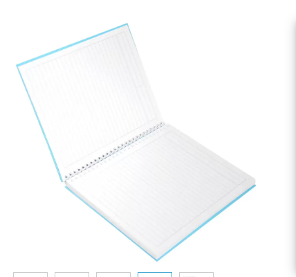 FIS Pack of 5 Spiral Hard Cover Notebook 9X7 Inches (22.86 X 20.32 CM) Single Line,With Border,100 Sheets-Turquois -FSNBS97NA220