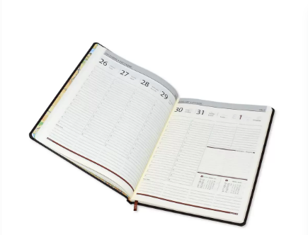 FIS Executive Diary 2023 English/French (1-Week at a glance) Italian PU Padded, Cover, Green - FSDI35EP23GR