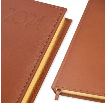 FIS Golden A5 Diary 2024 (English) Brown - FSDI26EG24BR