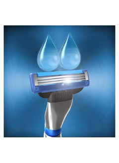 Mach 3, Turbo 3D 4, Blade Refills, Silver/Blue