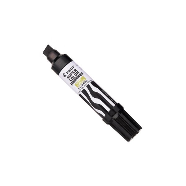 Pilot Super Color 43100 Permanent Marker, Jumbo Chisel, Black (12 of Pack)
