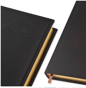 FIS Golden A5 Diary 2024 (English) Dark Brown - FSDI26EG24DBR