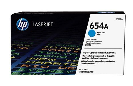HP 654A Cyan Original LaserJet Toner Cartridge (CF331A)