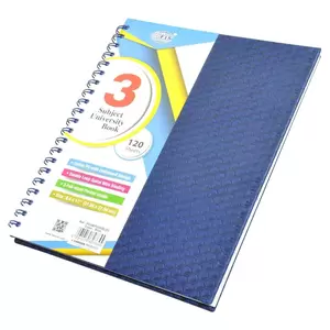 FIS Italian PU Spiral Cover University Books, 120 Sheets, 3 Subject, 8.5 x 11 Inch Size - FSUBPU3SBLD3