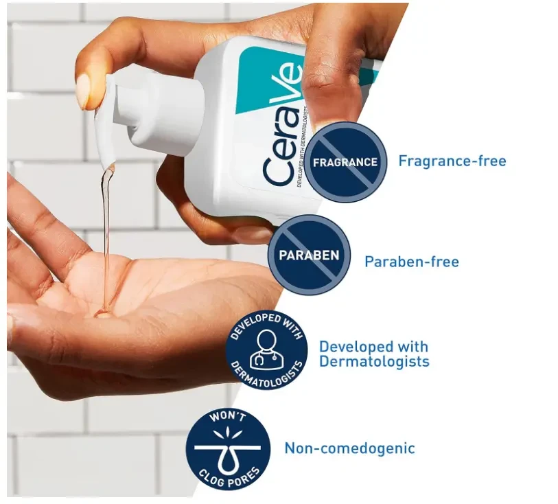 CeraVe Acne Treatment Face Wash Salicylic Acid Cleanser with Purifying Clay, Niacinamide, and Ceramides Pore Control and Blackhead Remover 8 Ounce