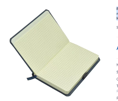 FIS Executive Ostrich Italian PU Cover Notebook, Ivory Paper, 5 mm Square With Elastic Band, Blue Color, 120 Sheets, Pen Holder and Gift Box, A6 Size - FSNBEX5MMA6BL
