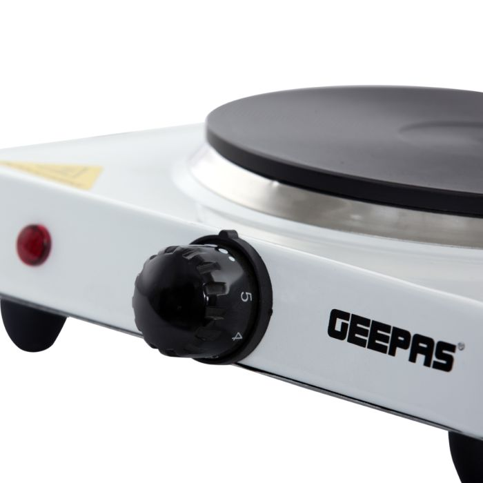 Geepas 1000W Single Hot Plate For Flexible & Precise Table Top Cooking - Cast Iron Heating Plate (155mm) - Portable Electric Hob With Temperature Control For Home, Camping & Caravan Cooking
