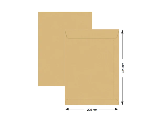 Hispapel Brown Envelope 229 x 324mm 13" x 9" 250pcs/box